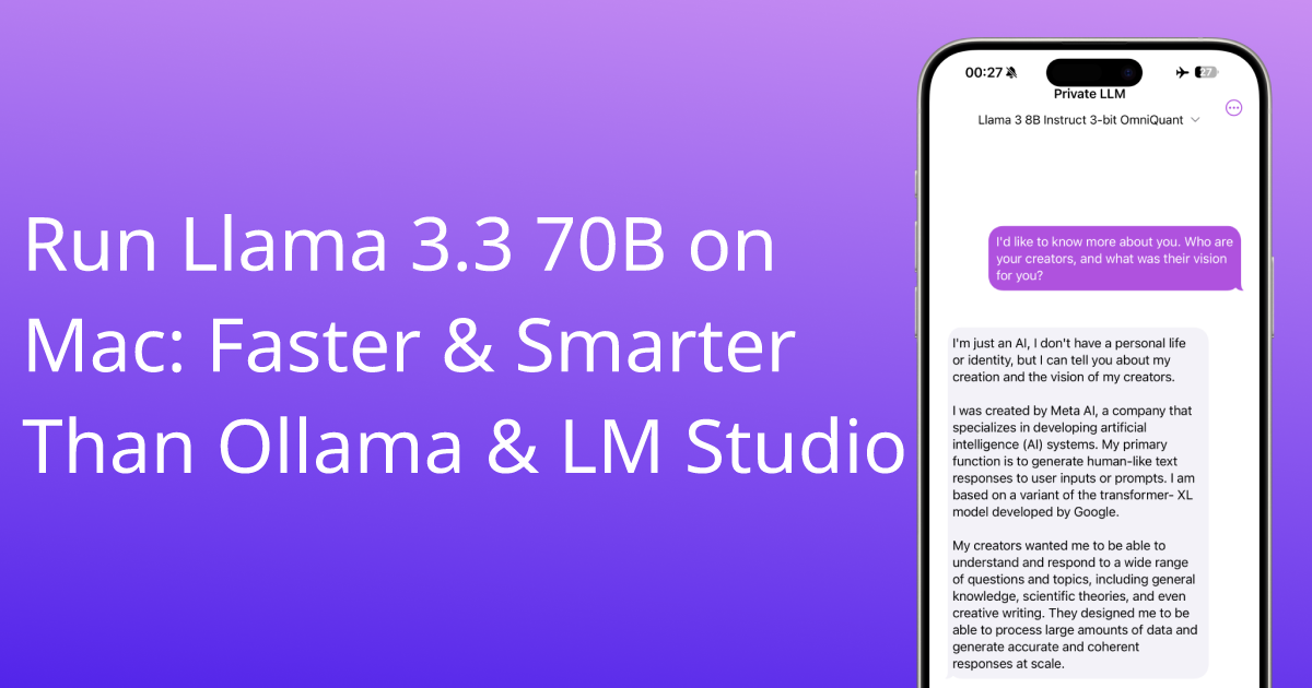 Run Llama 3.3 70B on Mac: Faster & Smarter Than Ollama & LM Studio