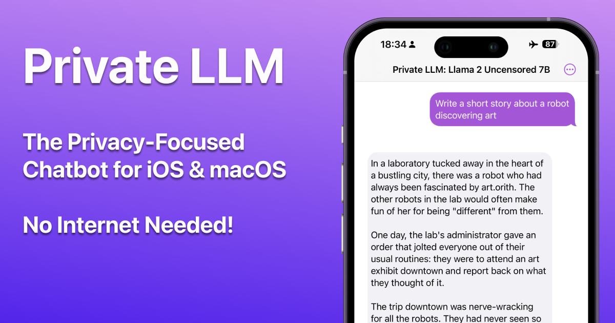 Private LLM: Secure, Local & Private AI Chatbot For IOS & MacOS